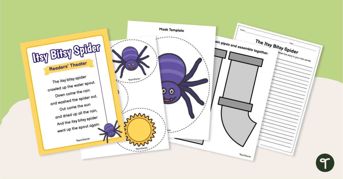 Itsy Bitsy Spider Nursery Rhyme PDF Worksheet: Free Printable PDF