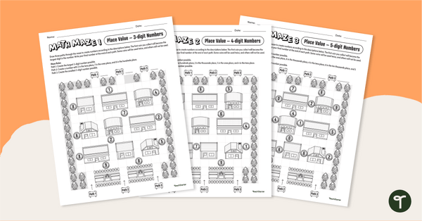 Image of Math Mazes (Place Value)