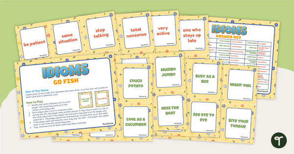 Go to Idioms Go Fish Card Game teaching resource