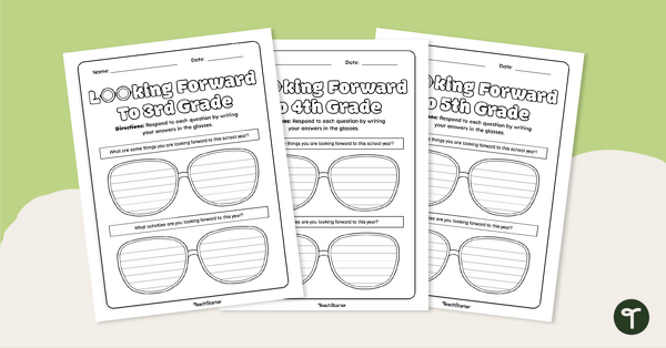 Preview image for Looking Forward to a New School Year – Writing Template - teaching resource