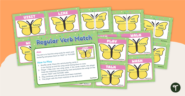 Preview image for Past, Present, and Future Verb Tense Matching Activity - Regular Verbs - teaching resource