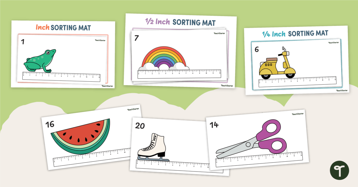 Nearest Inch, 1/4 Inch, 1/2 Inch Sorting Activity teaching resource