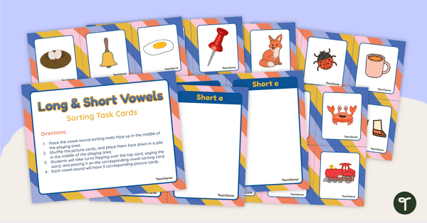 Short and Long Vowel Sounds Sorting Center teaching resource