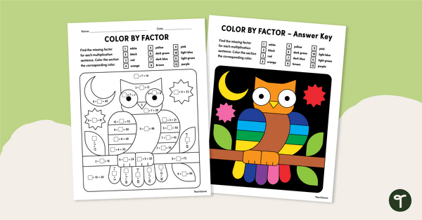 Image of Color by Factor - Worksheet