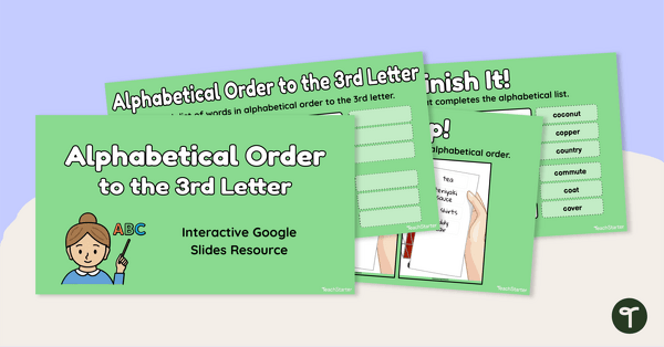 Preview image for Google Slides Interactive - Alphabetizing to the 3rd Letter Activity - teaching resource