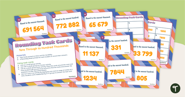 Preview image for Rounding Task Cards - teaching resource