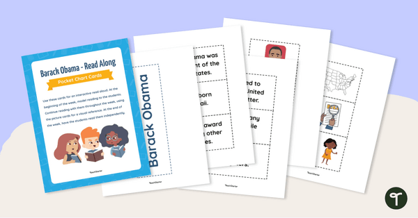 Barack Obama - Second Grade Pocket Chart Reading Cards teaching resource