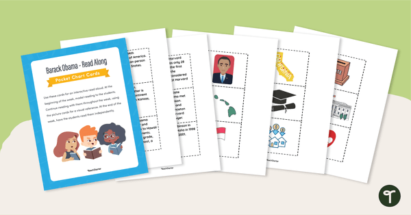 Barack Obama - Second Grade Pocket Chart Reading Cards teaching resource