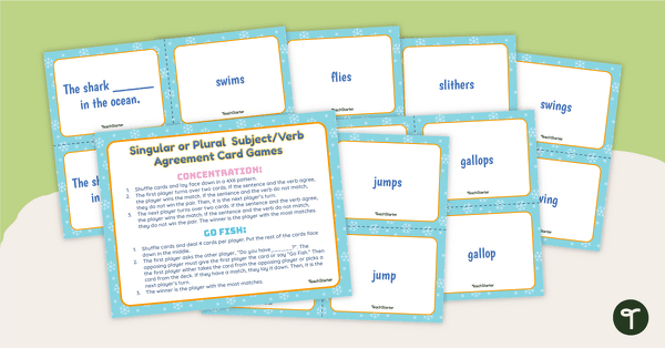 Go to Singular/Plural Subject Verb Agreement Card Game teaching resource