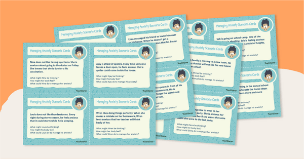 Preview image for Managing Anxiety Scenario Cards - teaching resource