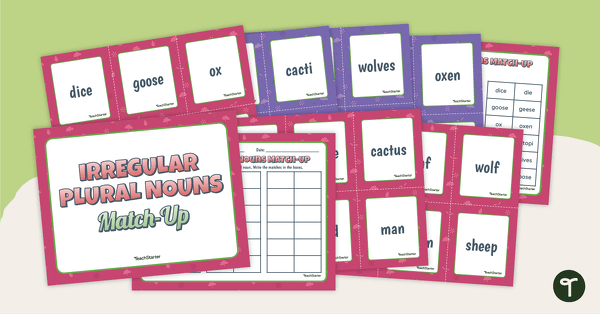 Preview image for Irregular Plural Noun Match-Up - teaching resource