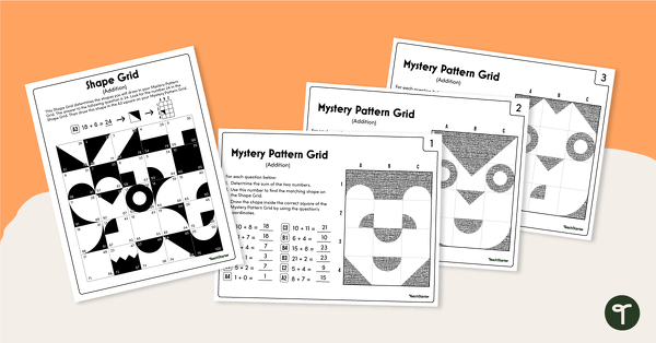 Mystery Pattern Grids (Addition) teaching resource
