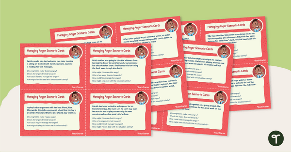 Preview image for Managing Anger Scenario Cards - teaching resource