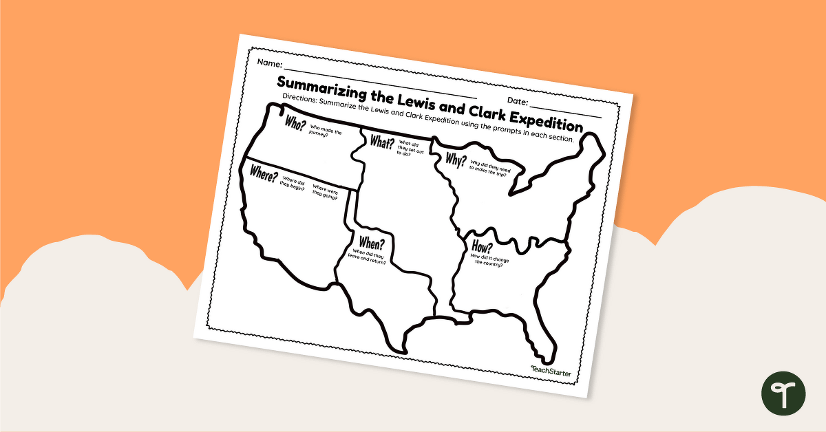 Lewis and Clark Expedition Worksheet - Graphic Organizer teaching resource