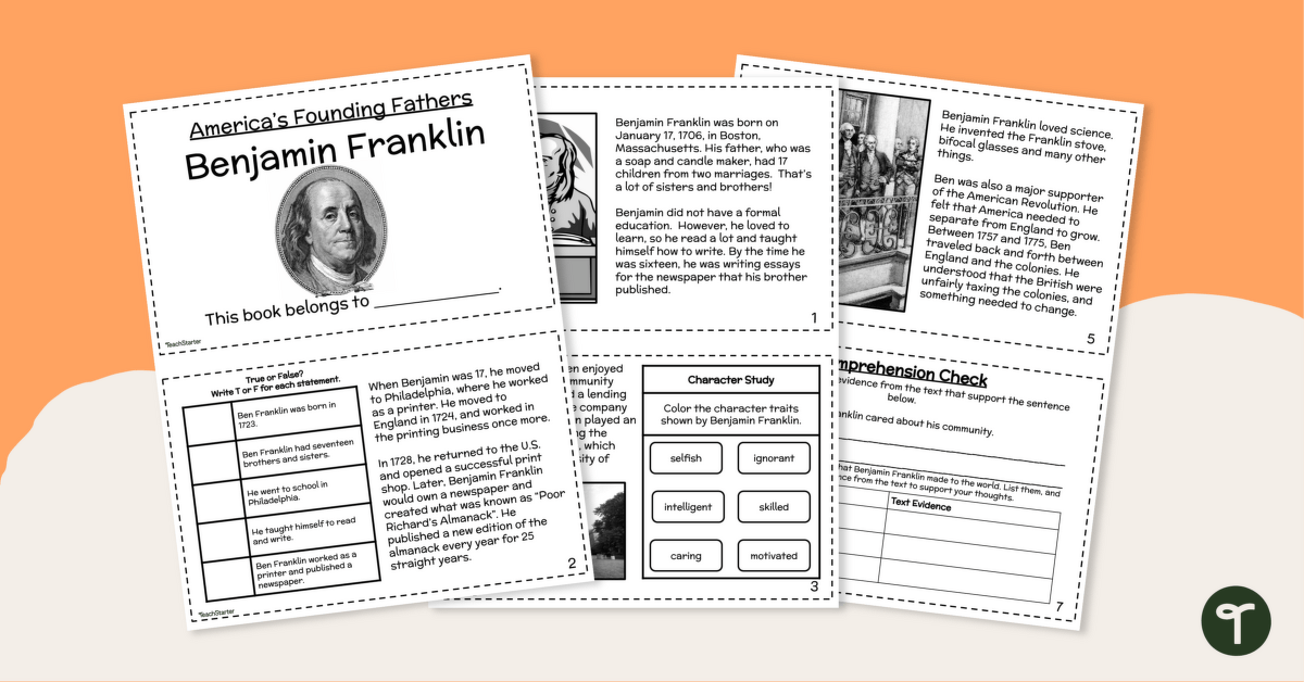 Benjamin Franklin Social Studies Reader and Activity Booklet teaching resource