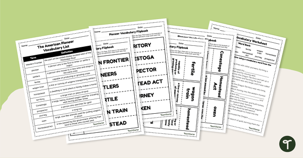 Preview image for Pioneer Vocabulary Worksheets - teaching resource