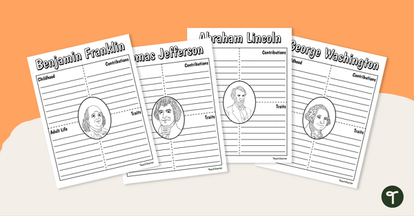 Famous Historical Figures - Biography Graphic Organizer Packs teaching resource