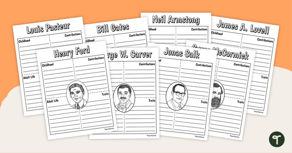 Preview image for Famous Historical Figures - Biography Graphic Organizer Packs - teaching resource