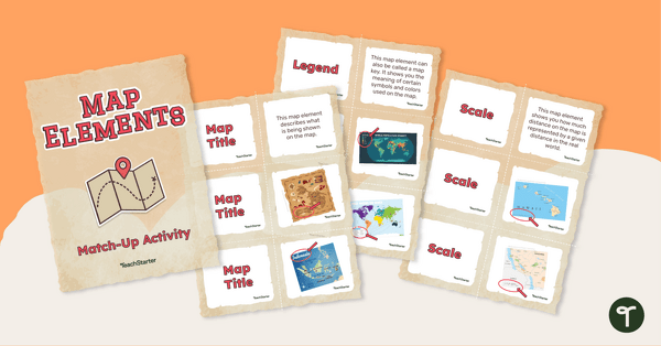 Preview image for Elements of a Map Match-up Activity - teaching resource