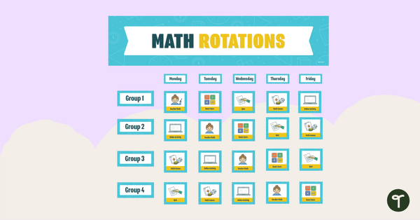 Image of Math Center Rotation Board