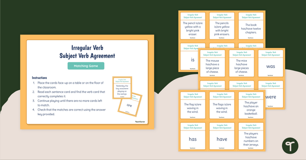 Image of Subject-Verb Agreement Concentration and Go Fish Game