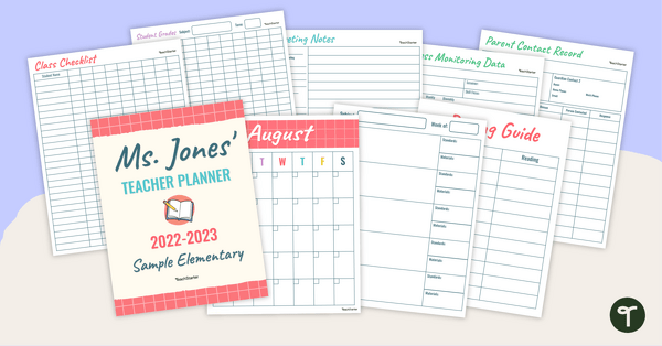 Go to Teacher Tools - Editable Teacher Planner teaching resource