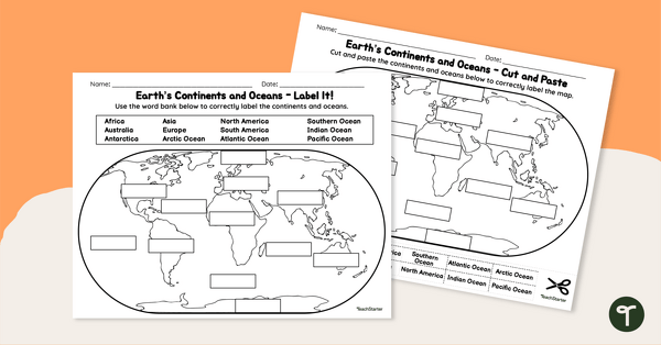 7 continents and 5 oceans worksheet pdf