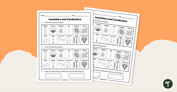 Go to Insulators and Conductors Worksheet teaching resource