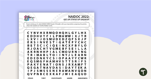 Image of NAIDOC Week 2022 Find-a-Word – Upper Years