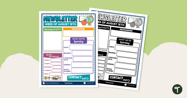 Go to Editable Classroom Newsletter teaching resource
