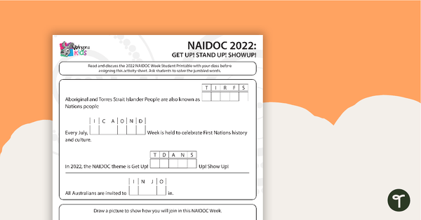 NAIDOC Week 2022 Jumbled Word Puzzle teaching resource