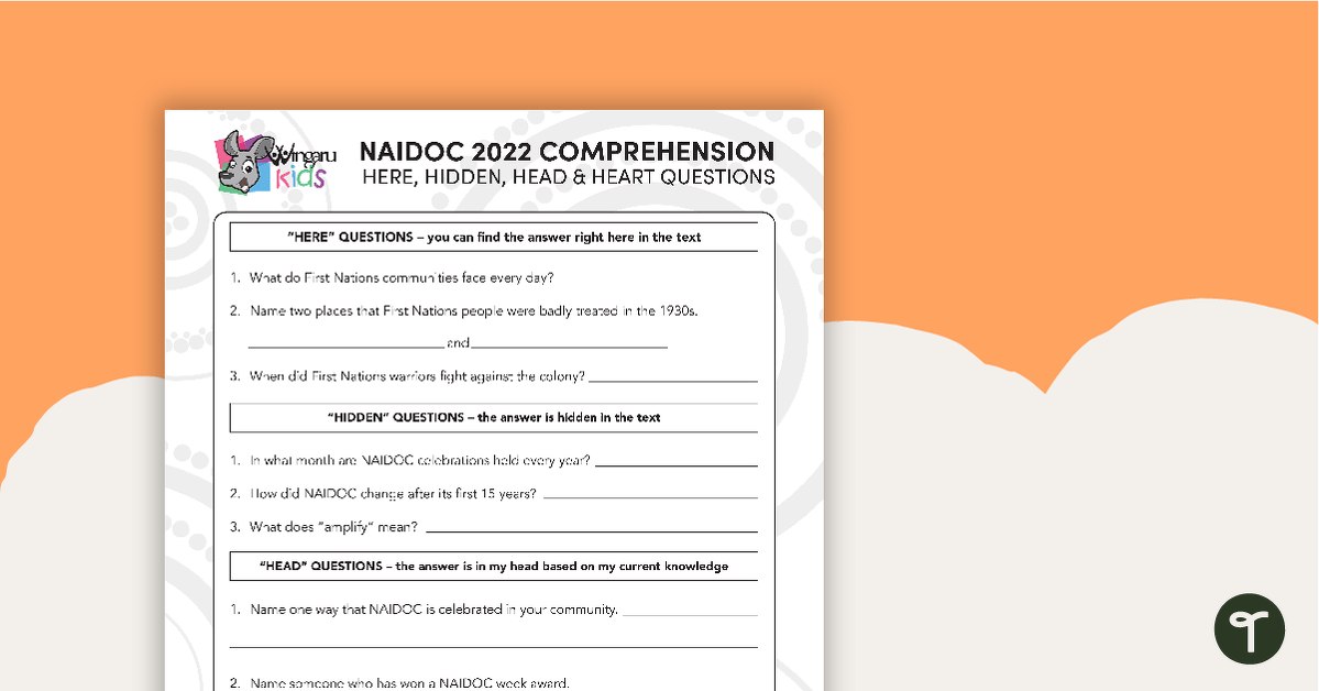 NAIDOC Week 2022 Comprehension Activity teaching resource