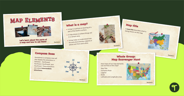 Go to Me on the Map - Map Elements Presentation teaching resource
