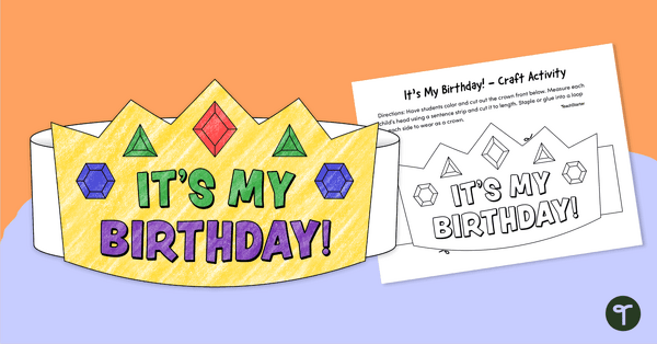 预览图片让我们好好庆祝一下!Classroom Birthday Crown - teaching resource