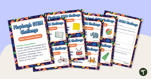 Preview image for Playdough STEM Challenge – Task Cards - teaching resource