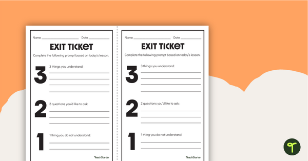 Image of 3-2-1 Exit Ticket Template