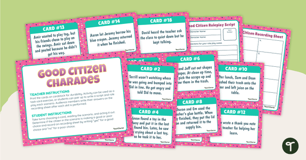 Good Citizens Charades - Role Play Activity teaching resource