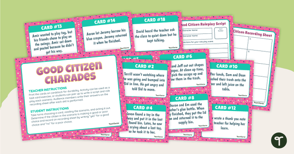 Good Citizens Charades - Role Play Activity | Teach Starter