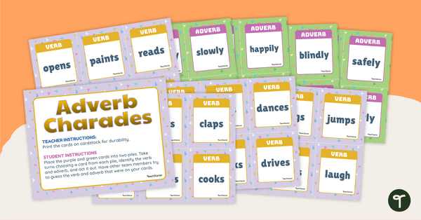 Adverbs Activity : Grammar Charades teaching resource