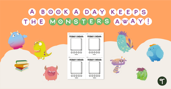 Go to A Book a Day Keeps the Monsters Away! - Bulletin Board Set teaching resource
