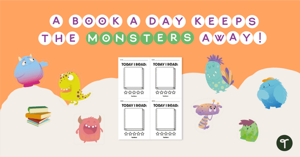 Go to A Book a Day Keeps the Monsters Away! - Bulletin Board Display teaching resource