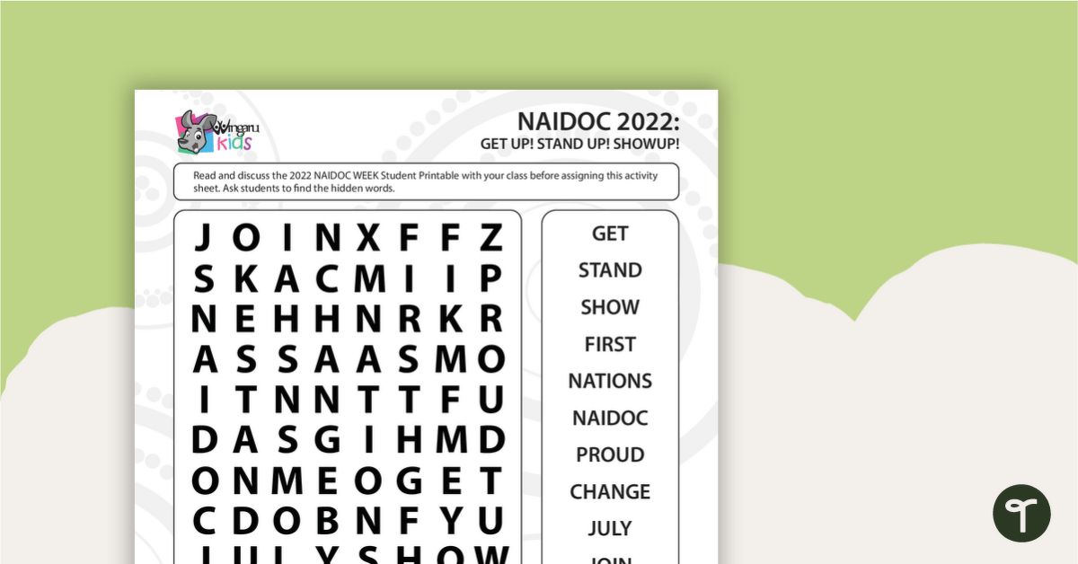 NAIDOC Week 2022 Find-a-Word – Lower Years teaching resource