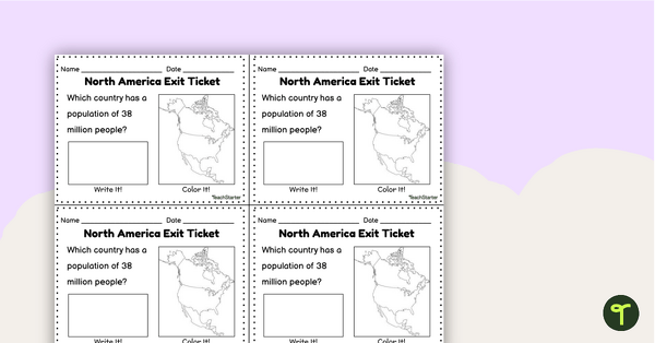 Image of Countries of North America Exit Tickets