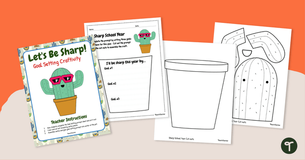 Go to Let's Be Sharp! Goal Setting Craftivity teaching resource