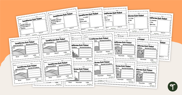 Image of Types of Landforms - Exit Tickets