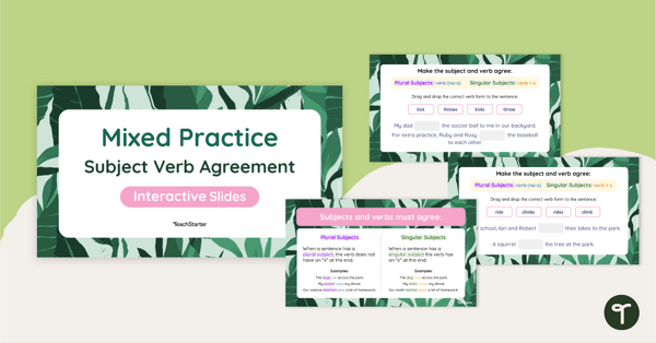 Subject-Verb Agreement Digital Learning Activity teaching resource