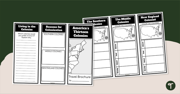 Go to Thirteen Colonies Brochure Project teaching resource