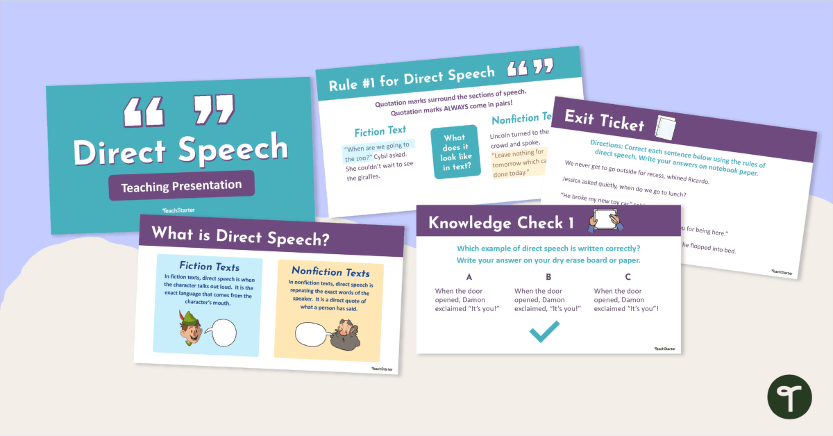 Direct Speech - Teaching Presentation teaching resource