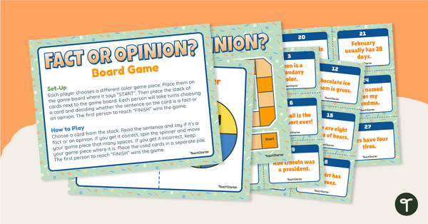 去to Fact and Opinion Board Game teaching resource