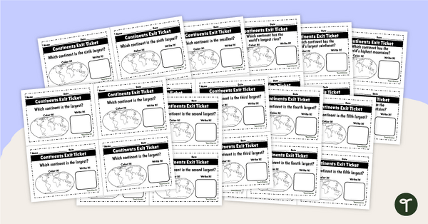 Image of World Continents and Oceans Exit Tickets
